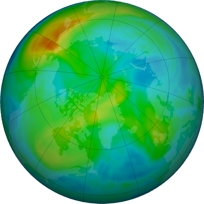 Arctic ozone map for 02 November 2021